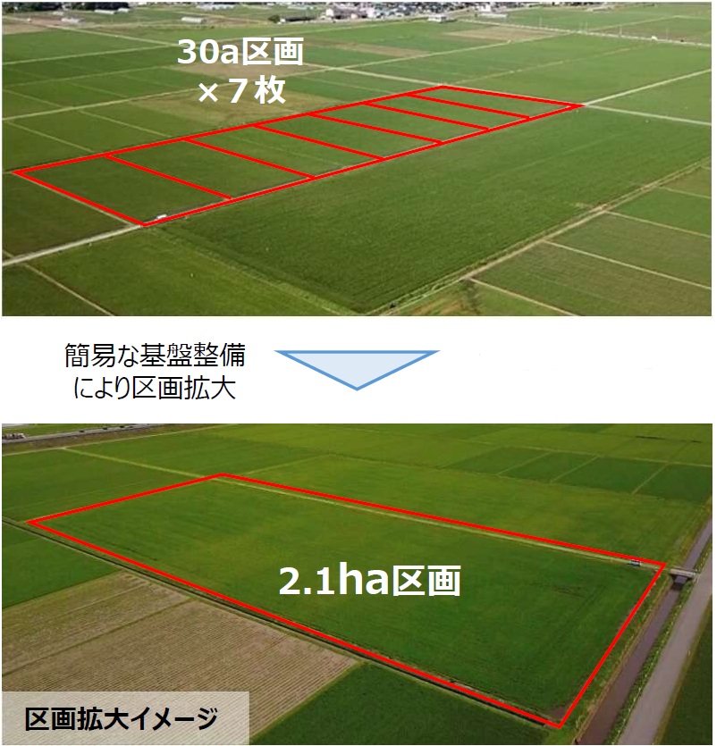 大区画化等加速化支援事業イメージ図