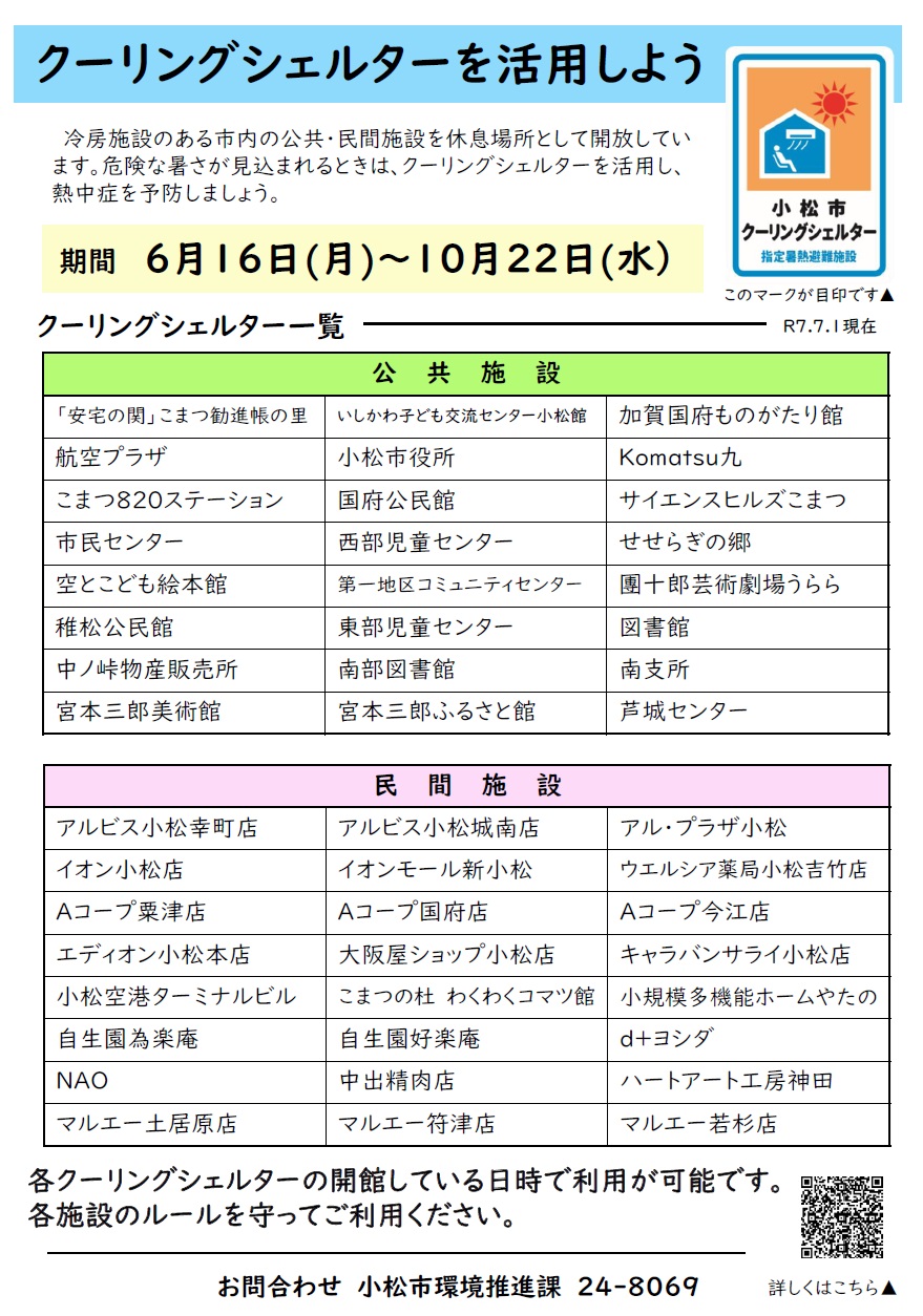 20250701クーリングシェルター一覧チラシ