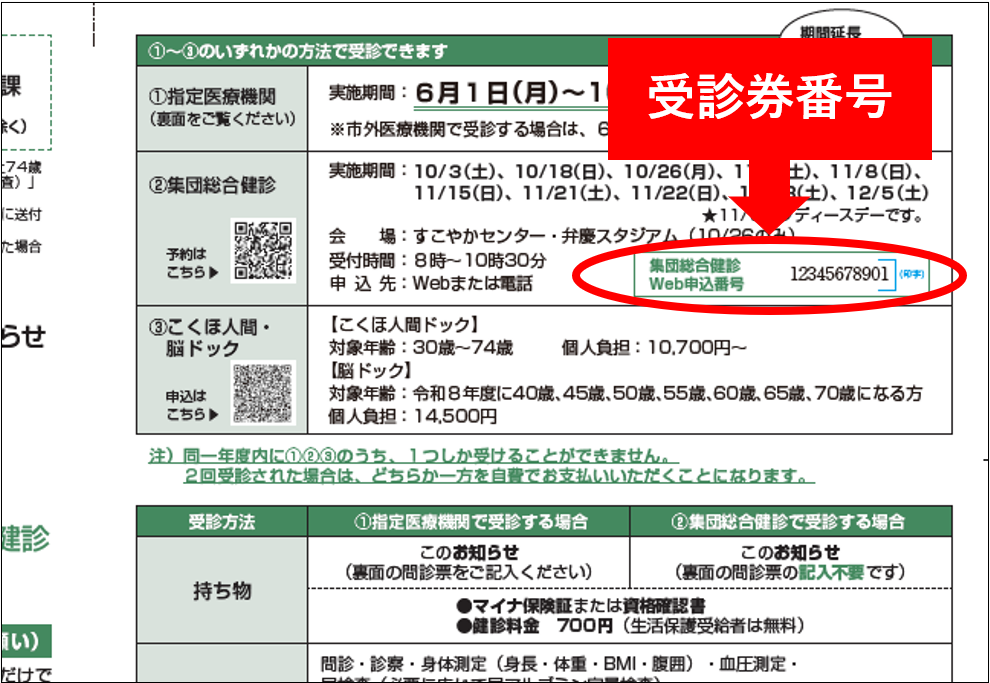 令和8年度はつらつ健診受診券番号