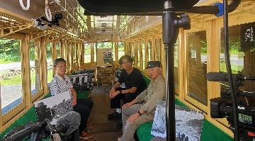 キハ3の中での撮影の様子
