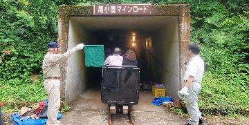 マインロードに入っていくトロッコ