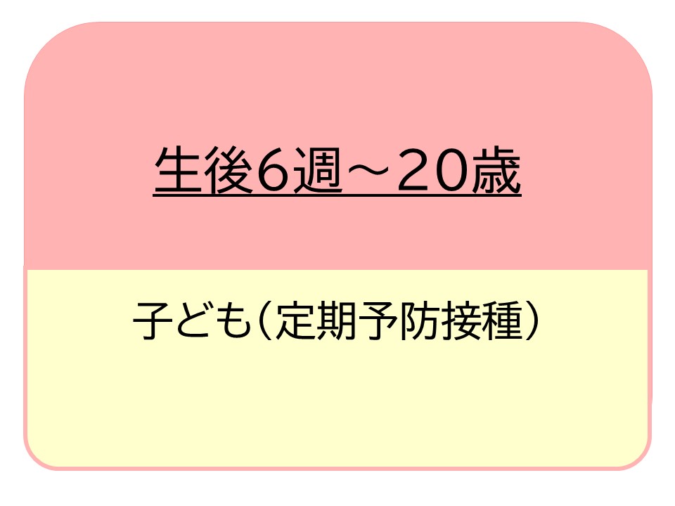 生後6週から20歳までの予防接種