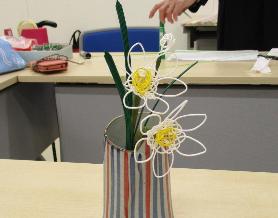 水引で作った花の写真