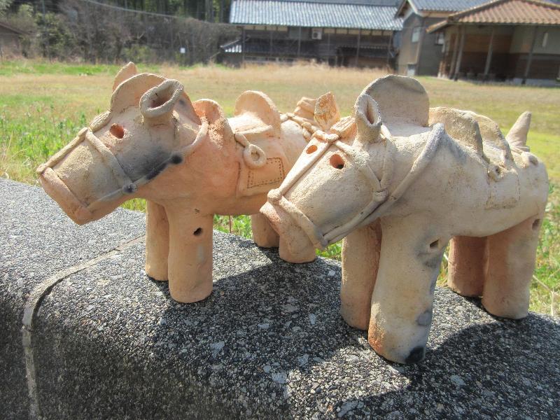 焼き上げて完成した埴輪