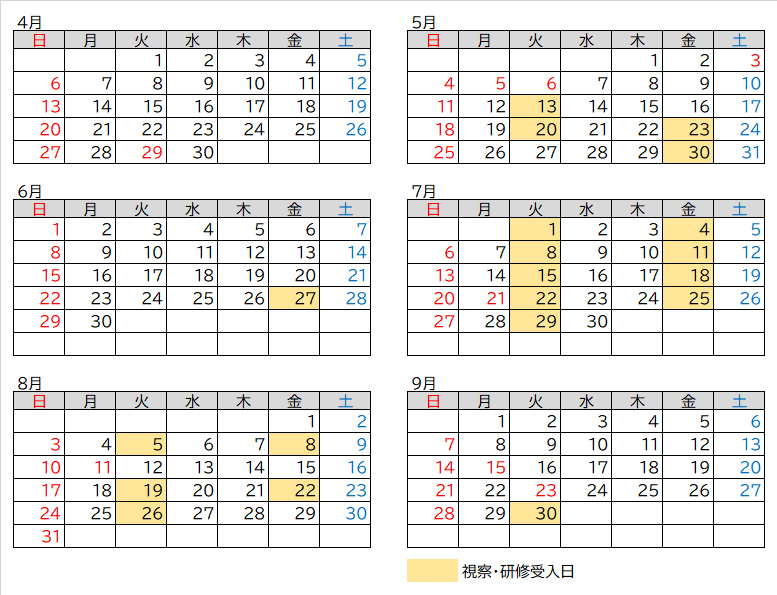 視察受入日